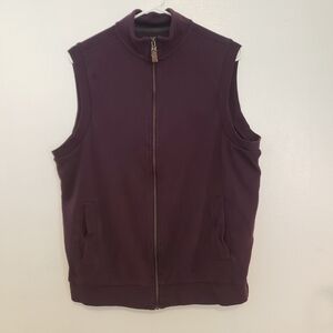 Roundtree & Yorke Purple Zip Up Vest 100% Cotton GUC